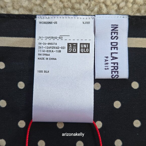 NWT Ines de la Fressange x Uniqlo silk scarf neckerchief - Picture 4 of 5